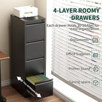 Yukimo 4 Drawer File Cabinet - Image 4