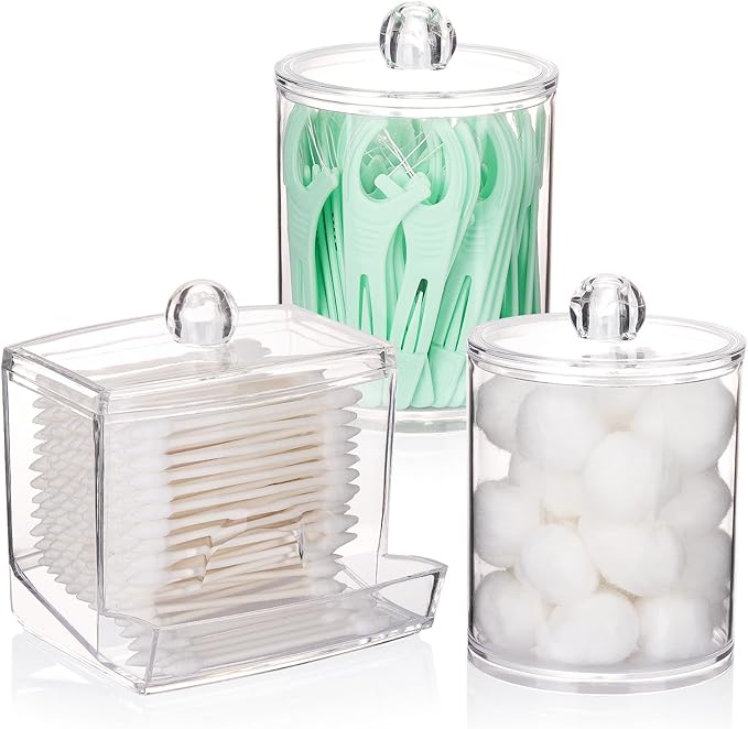Tbestmax Qtips Dispenser Bathroom Container, 10/12 oz Big Cotton Ball Holder by Tbestmax