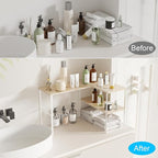 Golener Countertop Organizer Corner Shelf, 2 Tier Adjustable Stackable Corner - Image 5