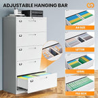AFAIF 5 Drawer File Cabinets for Home Office, Metal Filing Cabinet - Image 5