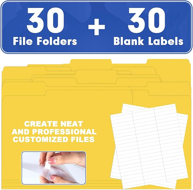 File Folder, HERKKA 30 Pack 1/3 Cut Tab File Folders, File Folders Great - Image 5