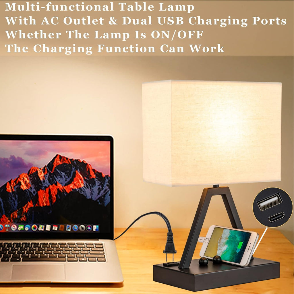 briever touch control table lamp, 3-way dimmable desk showing dimensions