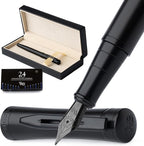 Wordsworth & Black Fountain Pen Set, Fine Nib, Includes 24 Pack Ink Cartridges by WordsworthBlack