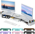 gianotter dual monitor stand riser with drawer and, main product view