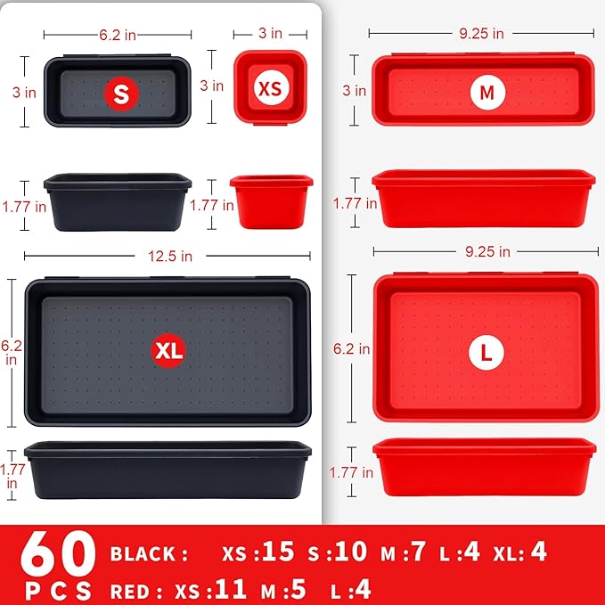 FLYVOLE Tool Box Organizer Tray, Toolbox Desk Drawer Organizer, Tool Box Tray - Image 2