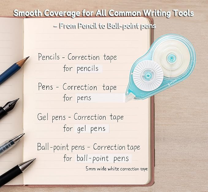 Aipker Correction Tape, Extra-Long 30 m Each – 590 ft Total, Easy-to-Use White - Image 3