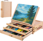 portable beechwood table easel with 3 storage drawers, main product view