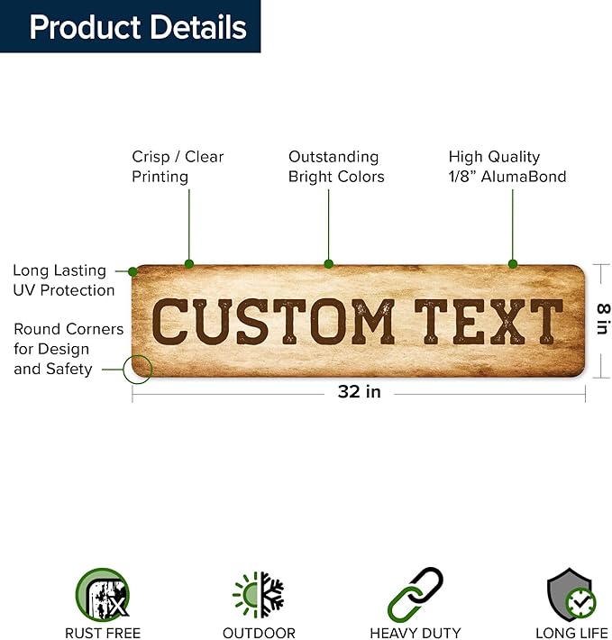 Custom Sign, Custom Street Sign, 11 Font Colors, 13 Font Styles, 4 Hole Options - Image 6