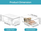 vtopmart 4 pack stackable clear drawer with dividers, close-up detail