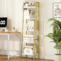Hzuaneri Ladder Shelf, Bookshelf Bookcase, Freestanding Corner Storage Shelve by Hzuaneri