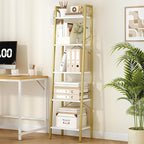 Hzuaneri Ladder Shelf, Bookshelf Bookcase, Freestanding Corner Storage Shelve by Hzuaneri