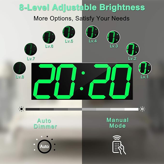 LED Large Digital Wall Clock, Oversize Wall Clock - Image 3