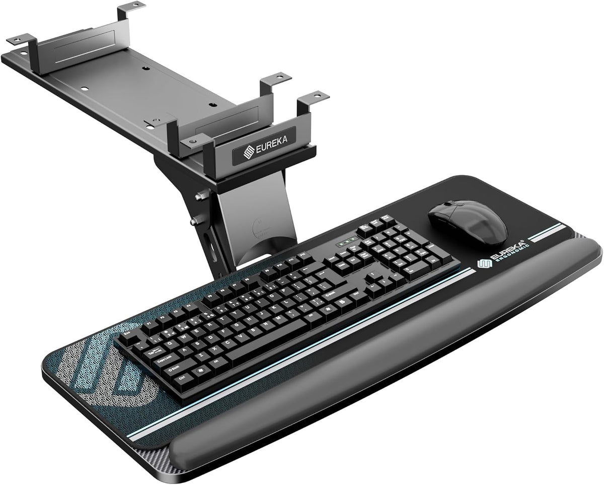 EUREKA ERGONOMIC Keyboard Tray Height Adjustable, Swivel Tilt Computer Keyboard