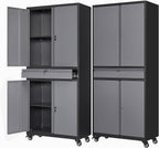 letaya metal garage storage cabinet with wheels,72” rolling, main product view