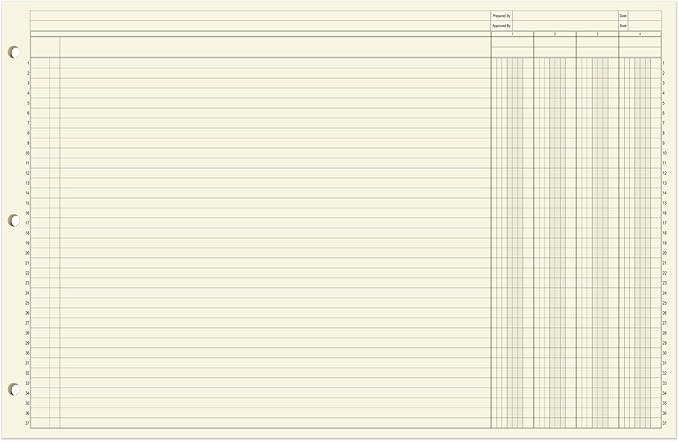 BookFactory Ledger Pad/Large 4 Column Accounting Ledger Columnar Pads - Image 2