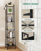 Hzuaneri Ladder Shelf, Bookshelf Bookcase, Freestanding Corner Storage Shelve - Image 5