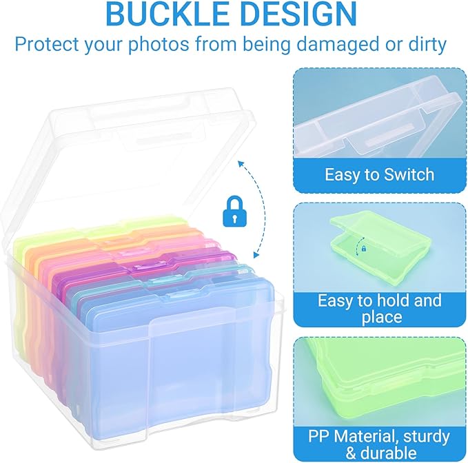 COSICS Photo Storage Box 5" x 7", Extra Large Transparent Plastic Photo - Image 3