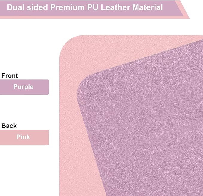 SUJAYU Dual Sided PU Leather Desk Pad, Mouse Pad, Office Desk Mat, Non-Slip - Image 3
