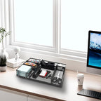 Black Office Desk Accessories, Desk Drawer Organizer, Stapler and Tape - Image 6