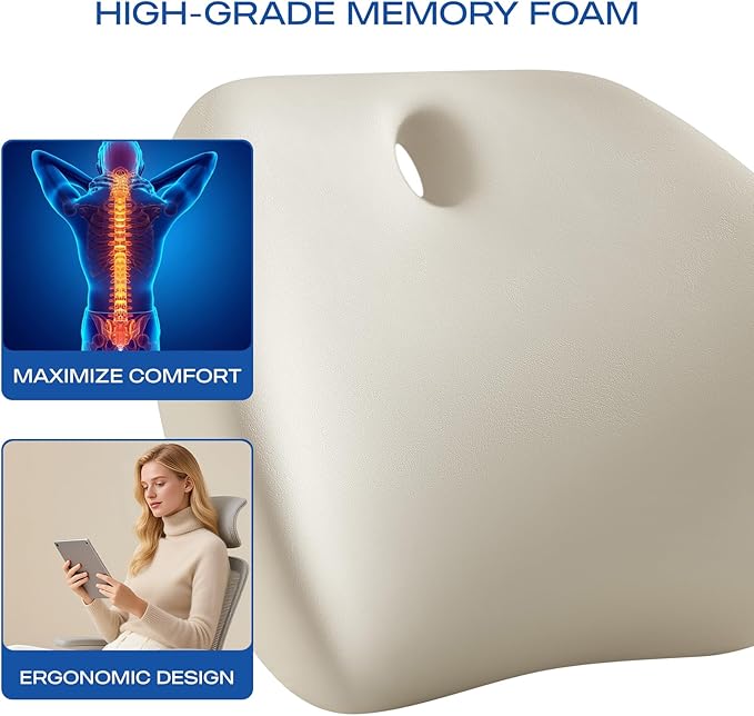 Skechers Lumbar Support Pillow for Office Chair, Memory Foam Lumbar Pillow - Image 9