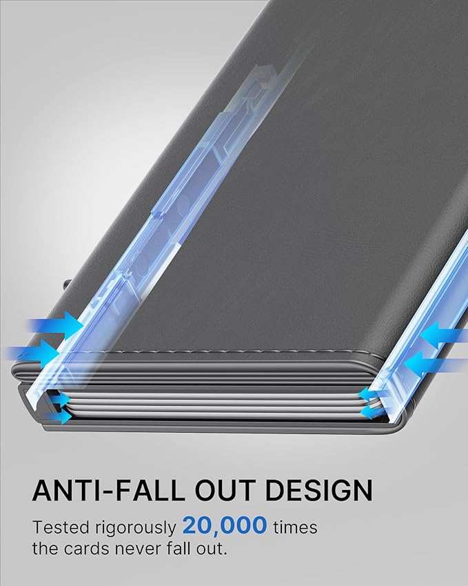typecase Mens Wallet Card Holder: Pop Up Aluminum Case, Premium Genuine Leather - Image 8