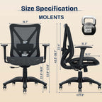 ergonomic office chair, mesh computer desk chairs with, close-up detail