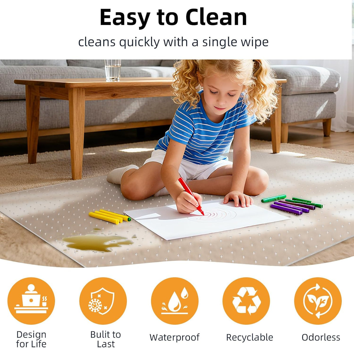 Office Chair Mat for Carpet - 36x48 Inch Plastic Computer Desk Floor Protecto...