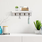 HRONRAD Rustic Key Holder for Wall, Farmhouse Wall Shelf - Image 2