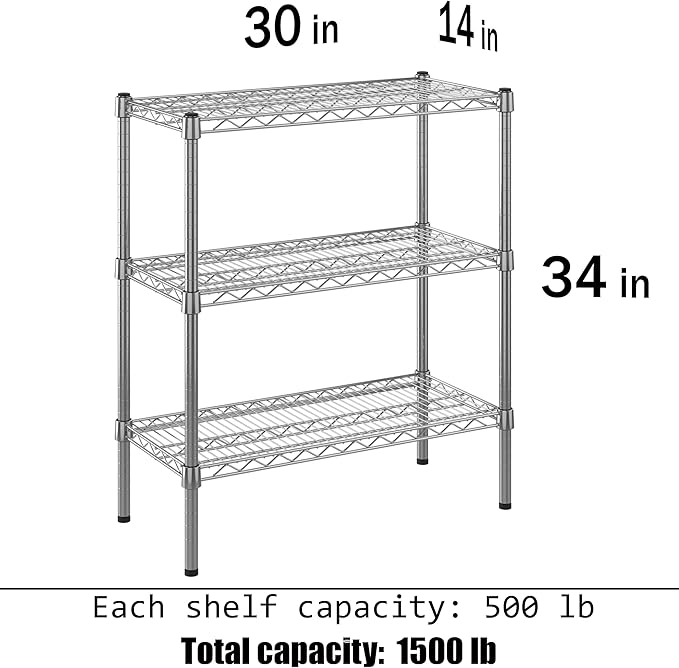 Regal Altair 14" Deep x 30" Wide x 34" Height Wire Shelving Kit | 3-Tier | NSF - Image 3