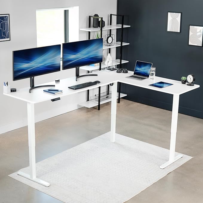 VIVO Electric Corner 84 x 63 inch L-Shaped Standing Desk, Memory Height - Image 2