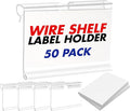50 Pack Reusable Plastic Wire Shelf Label Holder, by NuBliss