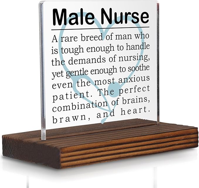 Male Nurse Gifts, Appreciation Desk Sign by Pariveca