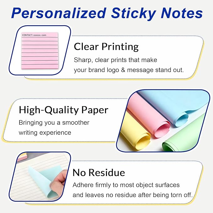 BEXOA EDC Bulk Personalized Sticky Notes 3"x3" - Image 5