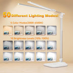 LED Desk Lamp for Office Home, Height Adjustable Architect Desk Light - Image 4