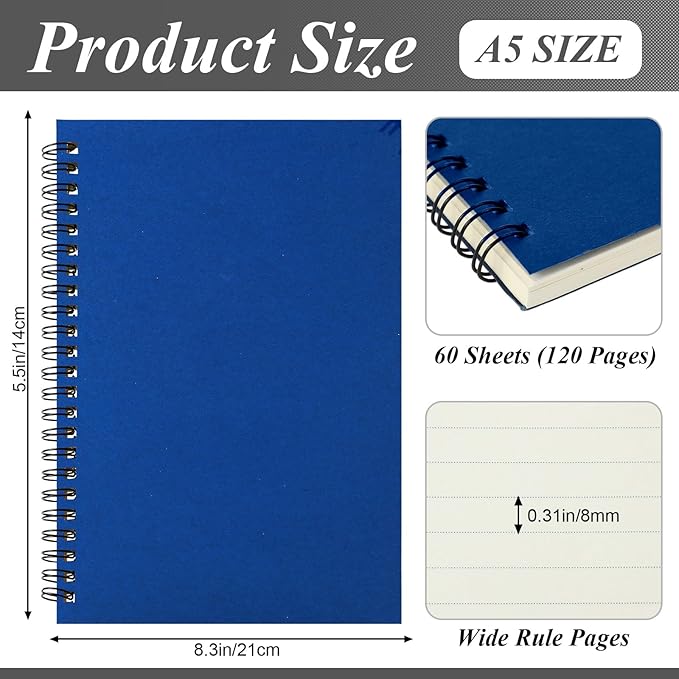 Leelosp 12 Pack Small Spiral Notebook A5 Lined College Ruled Spiral Journal - Image 3