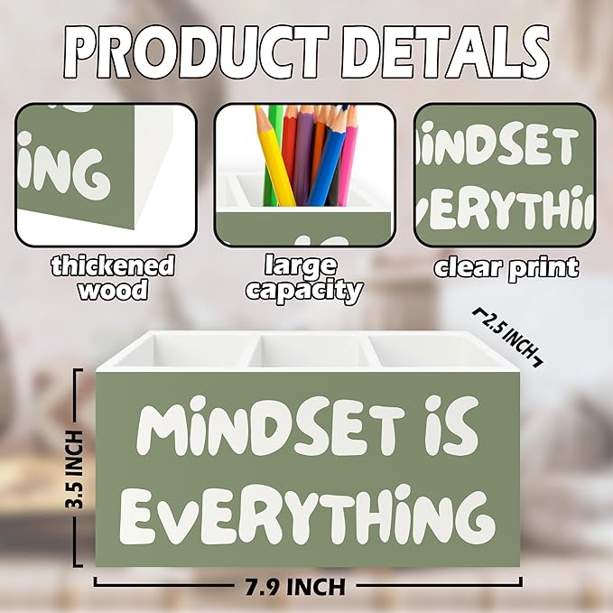 XPH Green Inspirational Pen Pencil Holder Organizer - Image 7