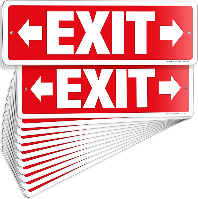 iSYFIX Exit Signs 12 Pack 12x4 Inch by iSYFIXPREMIUMSIGNS