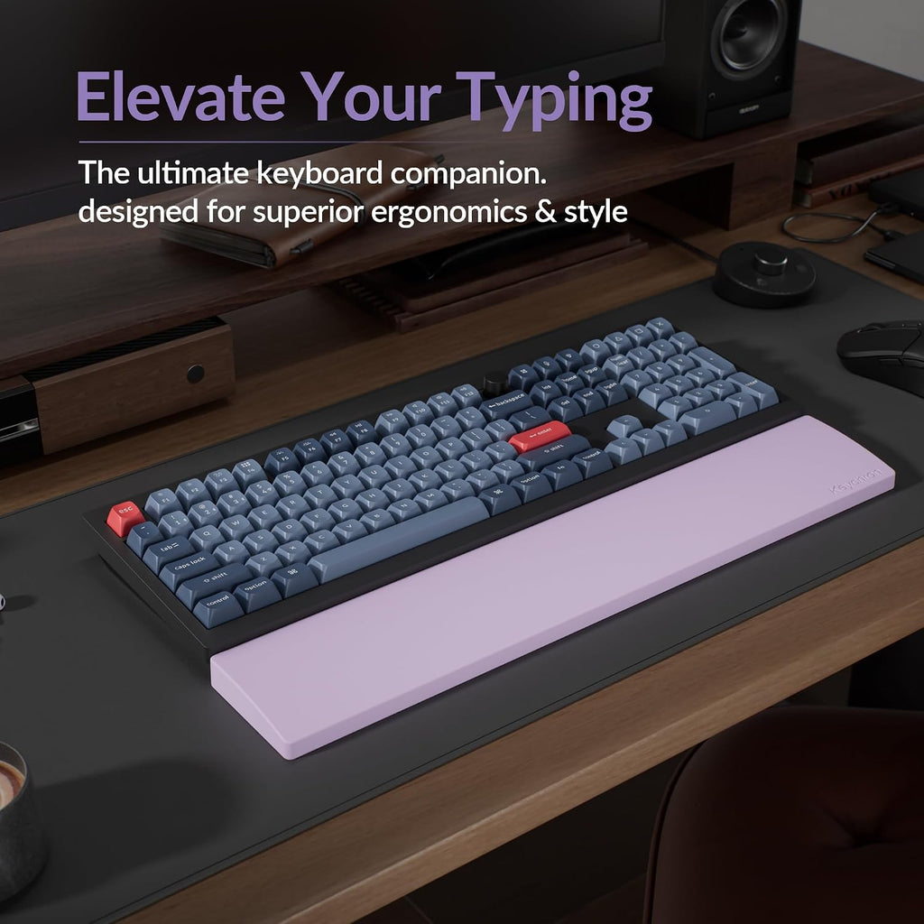Keychron Silicone Wrist & Palm Rest, 17.6" Full Size for K10 Pro / K10 Max / Q6 / Q6 Pro / Q6 Max / Q6 HE / V6 / V6 Max / C4 HE, Washable, Non-Slip Base, Typing Support, Light Purple