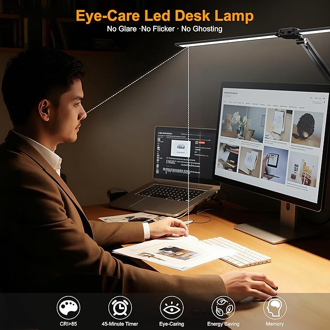 LED Desk Lamp for Office Home, 31.5" Architect Desk Light - Image 5