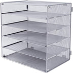 EASEPRES 5 Slot Mesh Desk Organizer Tray, File Paper Letter Folder Holder by EASEPRES