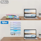 Gawerk 6 Tier Hanging File Organizer, Mesh Wall File Holder Paper Folder Rack - Image 4