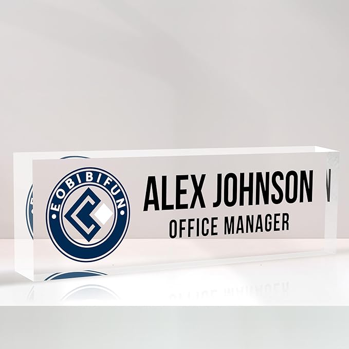 Personalized Name Plate for Desks, Custom Desk Name Plates, Acrylic Name Plate by EOBIBIFUN