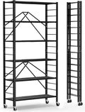 himix 6-tier foldable storage shelves with wheels adjustable, main product view