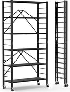 himix 6-tier foldable storage shelves with wheels adjustable, main product view