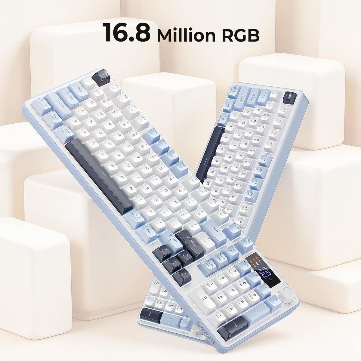 Redragon Wireless Gaming Keyboard, 98-Key Tri-Mode (BT/2.4G/Wired) RGB Comput...