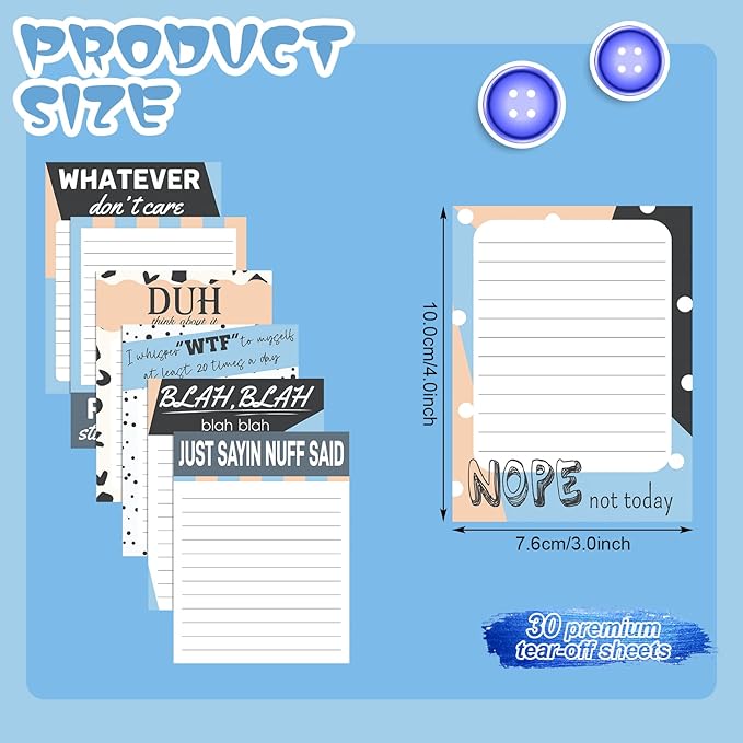Funny Notepads with Sayings Sticky Funny Office Supplies to Do List Sarcastic - Image 2