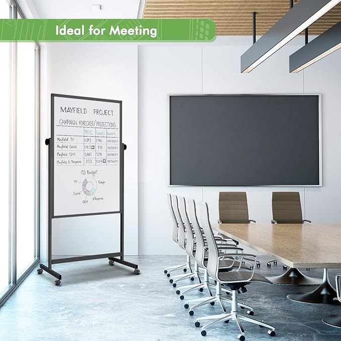 Rolling Whiteboard on Wheels, 32x48 Inches Double-Sided Magnetic Dry Erase Board - Image 7