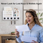 Lwenki Key Holder for Wall – Decorative Wooden Mail Holder and Key Shelf - Image 6