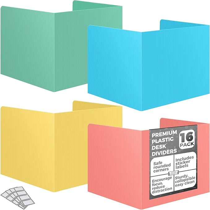 16 Pack Desk Privacy Folders for Students Desk Divider by Storage+Standard
