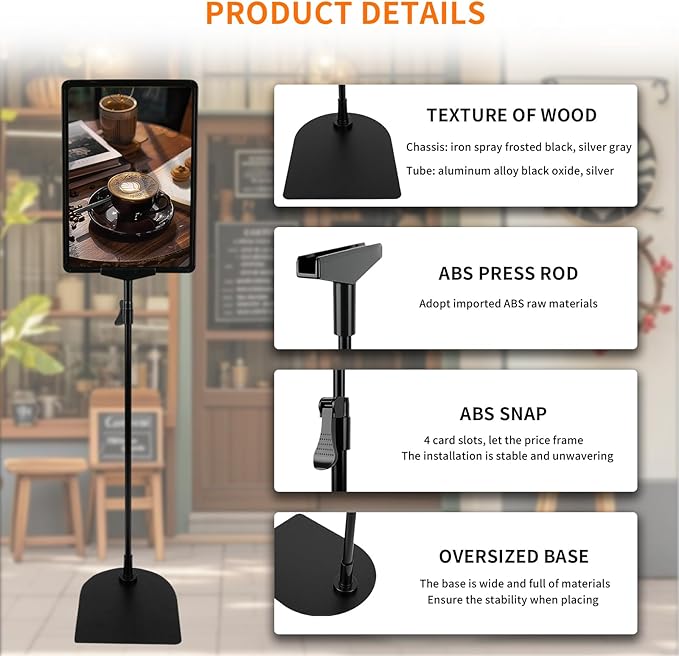 BBTEQEKN 12 Pcs Adjustable Poster Stand Holder, 8.5 x 11 Inch Vertical and - Image 3
